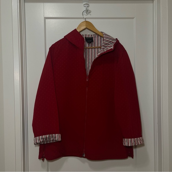 HILARY RADLEY - Vintage Red Quilted Jacket - Women’s L - Picture 1 of 13